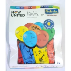 Balão Látex Especial Festa Now United C/50 Unidades - comprar online