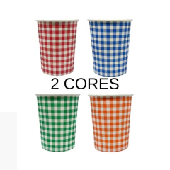 16 Copos Xadrez Papel Festa Junina 200ml Copo para Quentão Copo Xadrez Descartável Quermesse Decoração Festas Fazendinha São João