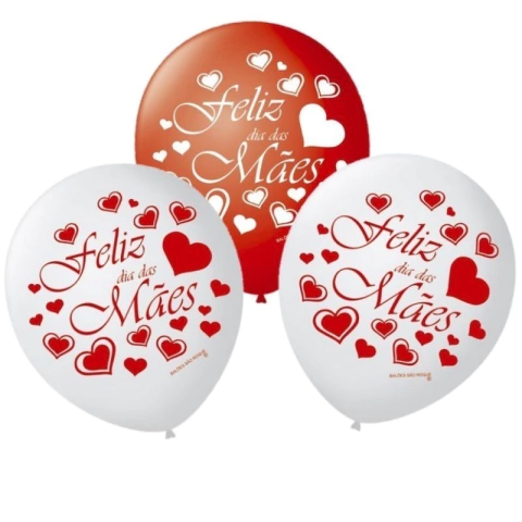 Balão Dia das Mães 25 UN. Balão Decorado Dia das Mães Comemoração Mães