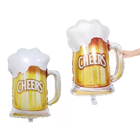 Balão Metalizado Caneca de Chopp 53x70cm 01 UN. Festa Boteco