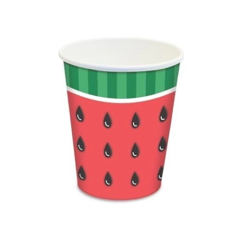 Copo Festa Melancia 180ML 08 Unidades Copo Aniversario festa Quitandinha Melancia