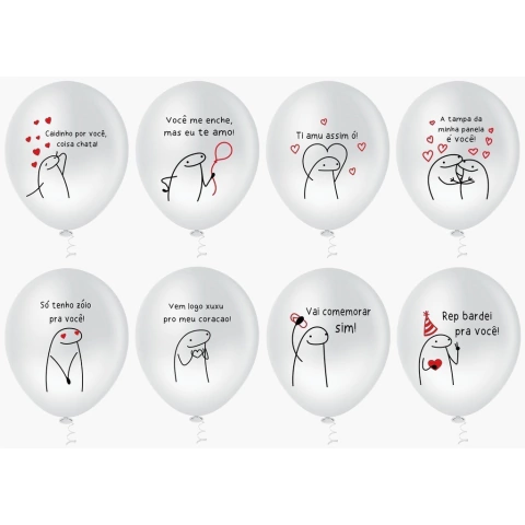 Balão Festa Flork Meme Decoração Bento 25UN Bexiga de Festa tema flork meme