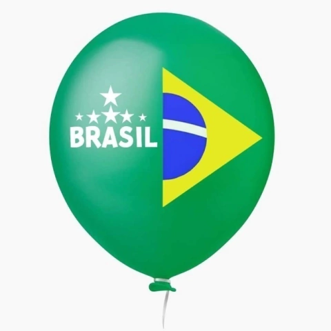 Balão Brasil Copa do Mundo 25 Unidades Balão Decorado Brasil