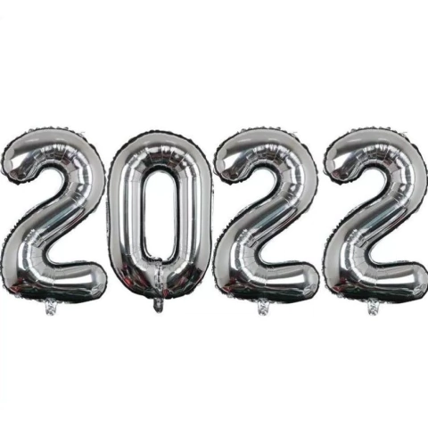 Balão Metalizado 2023 Prata 1 Metro Balao Réveillon Balão Número Ano Novo Comemorações Festa Final de Ano