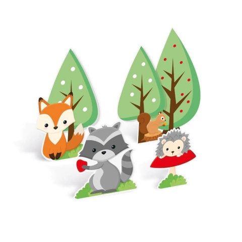 Decoração de Mesa Festa Bosque Raposa 4 Unidades Display de Mesa Raposa