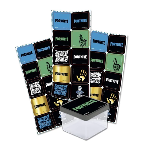 Adesivo Quadrado Festa Fortnite 30 Unidades Decoração Aniversário Jogo Fortnite