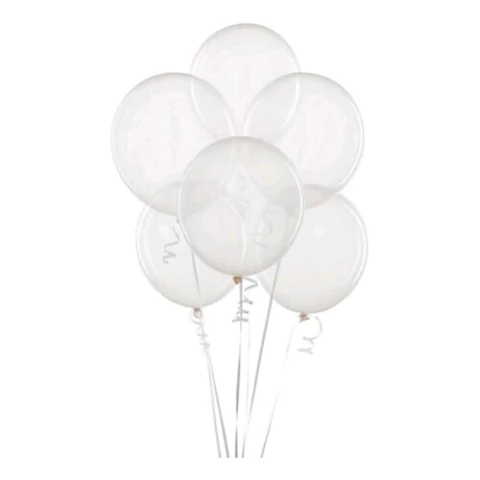 Balão De Festa Latex 9'' 23cm - Transparente 50 Unidades