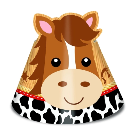 Chapéu Festa Fazendinha 08 Unidades Decoração festa Fazendinha Vaquinha Cavalo Festa Infantil