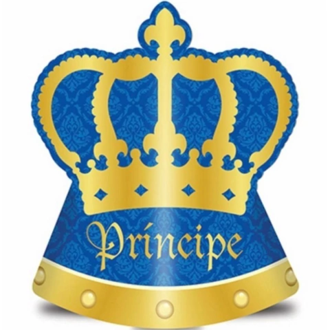 Chapéu de Aniversário Festa Príncipe 08 Unidades Festa Pequeno Príncipe Festa aniversário menino