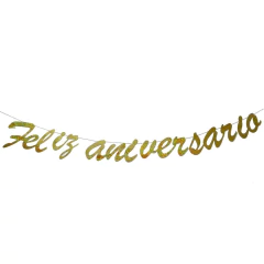 Faixa Feliz Aniversario Rose Gold Ouro Prata Decoração de Festas Escrita Feliz aniversario Bandeirinha de Aniversario co - comprar online