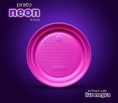 Imagem do Prato NÉON 15cm 10 UNIDADES Pratinho Descartável Prato para Bolo de Festa Neon