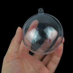 Esfera Transparente 7cm - 06 UNIDADES Bola de Natal Para Fotos Enfeite de Natal Esfera Bola Acrílico Transparente - Festejando25