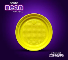 Prato NÉON 15cm 10 UNIDADES Pratinho Descartável Prato para Bolo de Festa Neon