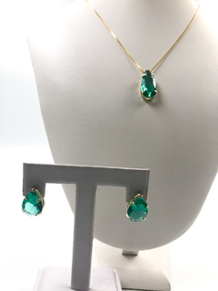 Conjunto gota dourada CJ0022 - Ellegance bijoux