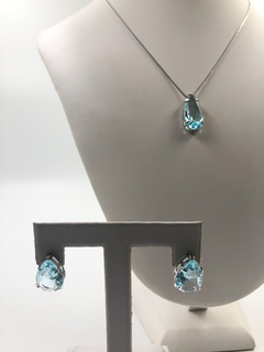 Conjunto gota prata CJ0023 - Ellegance bijoux
