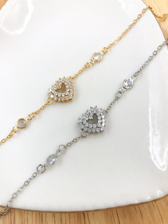 Pulseira coração zircônia PL0058 - comprar online
