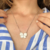 Colar borboleta madrepérola silver - comprar online
