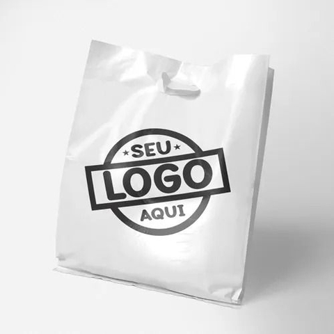Sacola Plástica com Alça Vazada - Branca
