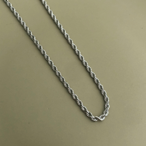 COLAR MEDIO CORDÃO BAIANO MÉDIO FOLHEADO A PRATA