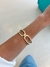 BRACELETE DOIS ELOS VAZADOS ENCONTRO FOLHEADO A OURO
