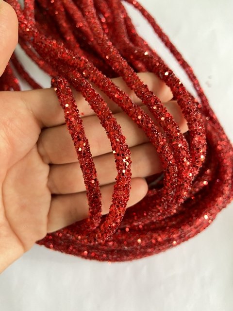 Tubo de strass vermelho 1 metro