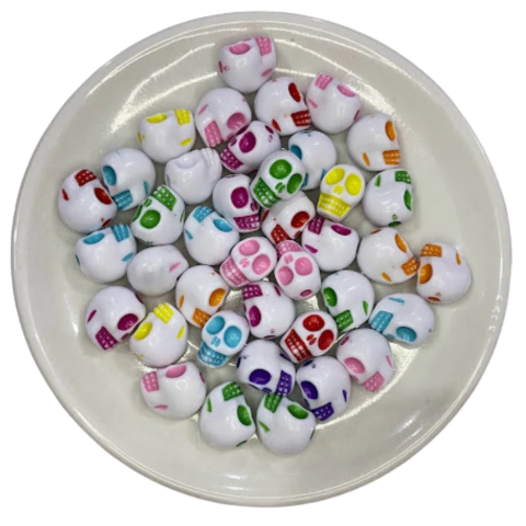 MIÇANGA CAVEIRAS COLORIDAS - 12 UNIDADES