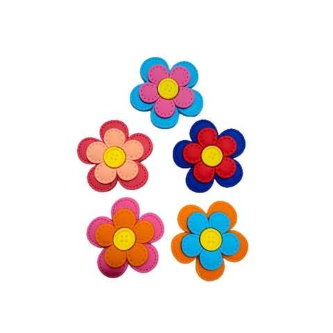 KIT APLIQUE FLOR JUNINA EMBORRACHADO - 5 UNIDADES