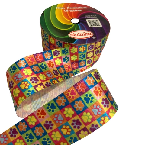 FITA DE CETIM PATINHA COLORIDA SINIMBU PET (38MM) - 1 METRO
