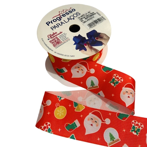 FITA GORGURÃO PAPAI NOEL PROGRESSO (38MM) - 1 METRO