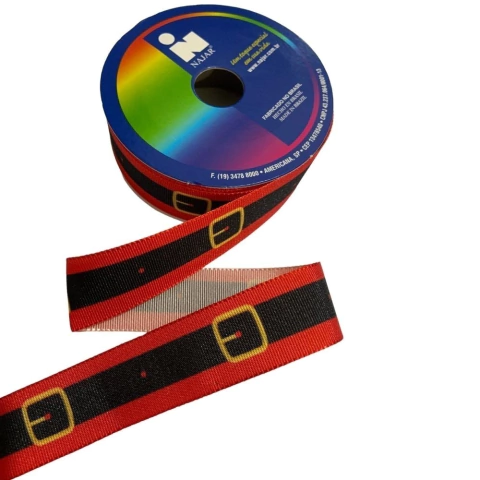 FITA GORGURÃO CINTO PAPAI NOEL NAJAR (22MM) - 1 METRO