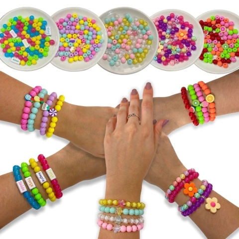 KIT MONTE SUAS PULSEIRAS DIVERTIDAS - 90 PEÇAS