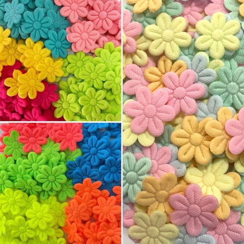 FLORES DE TECIDO SORTIDAS - KIT COM 100 UNIDADES