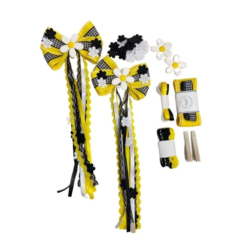 KIT MONTE SEU LAÇO JUNINO AMARELO E PRETO - 2 UNIDADES