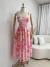 VESTIDO ROSÁLIA SEMI LONGO ROSA FLORAL - comprar online