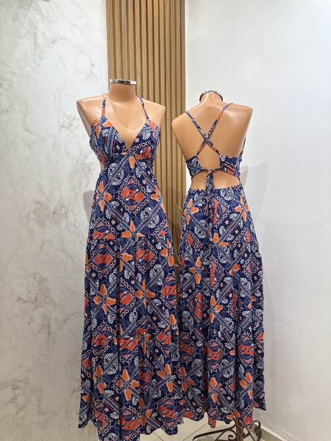 VESTIDO AGNES AZUL ESTAMPADO