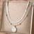 Collar Doble Medalla corazon (Acero) en internet