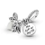 Charm de plata 925 con diseño de luciérnaga y medalla grabada "You light up my life"