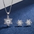 Set Collar y Aros Copo de Nieve (Baño Plata 925) - Bellabijouterie