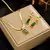 Set Collar y Aros Verde (Acero) - comprar online