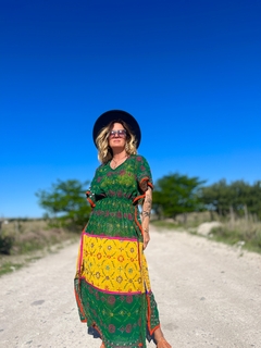 Túnica Dupatta Verde y Amarillo - LAS JUANAS 