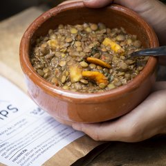 Guiso de lentejas vegetariano en internet