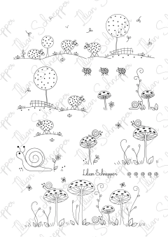 ADESIVO HIDROSSOLÚVEL A4 - BEBÊS - OVELHAS E COGUMELOS - comprar online