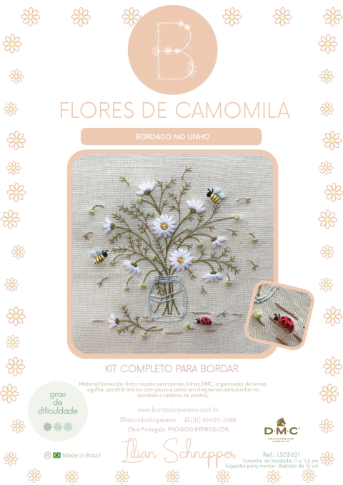 KIT DE BORDADO FLORES DE CAMOMILA