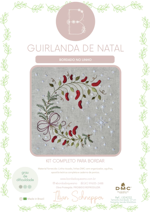 KIT DE BORDADO GUIRLANDA DE NATAL