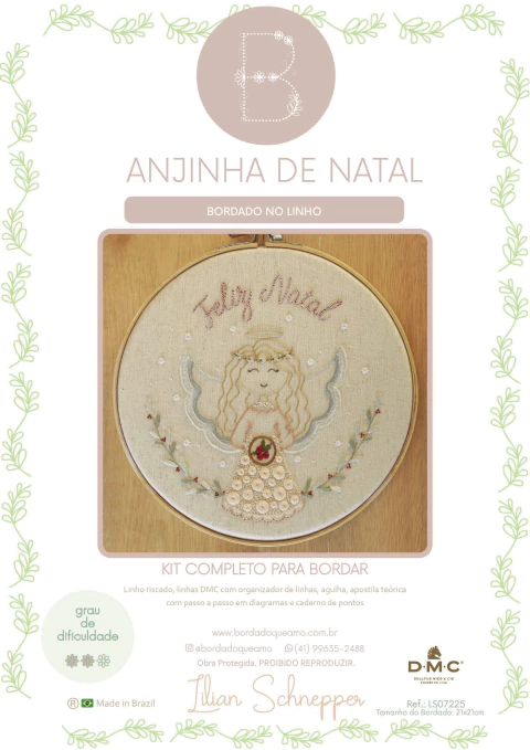 Kit de Bordado Anjinha de Natal