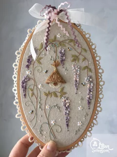 KIT DE BORDADO MORADA NAS GLICÍNIAS - (vídeo aula inclusa) - comprar online