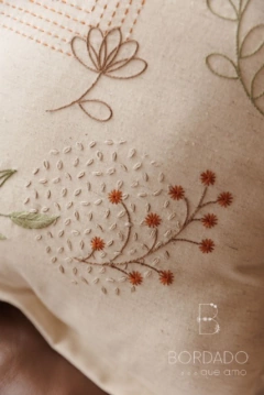 Kit de Bordado FOLHAS - LINHO NATURAL (incluso linho do verso para montar) na internet