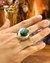 Anillo bombé con piedra guarda élfica diseño bosque de Lothlórien - tienda online