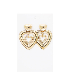 Aros chapones dorados de corazón - comprar online