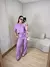 CONJUNTO CALÇA E BLUSA CANELADO MEL - LILAS